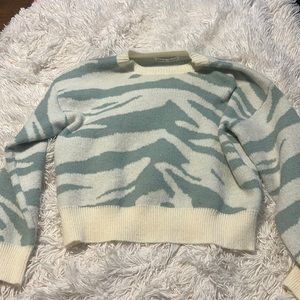 Mint green zebra print sweater